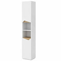 Armadio Bagno Marelle Bianco/Artisan, 30x180 cm, con Ante e Ripiani Aperti