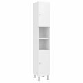 Armadio Alto Bagno Vicco Fynn, Bianco Lucido, 30x190 cm, Spazio per Articoli da Toilette e Asciugamani