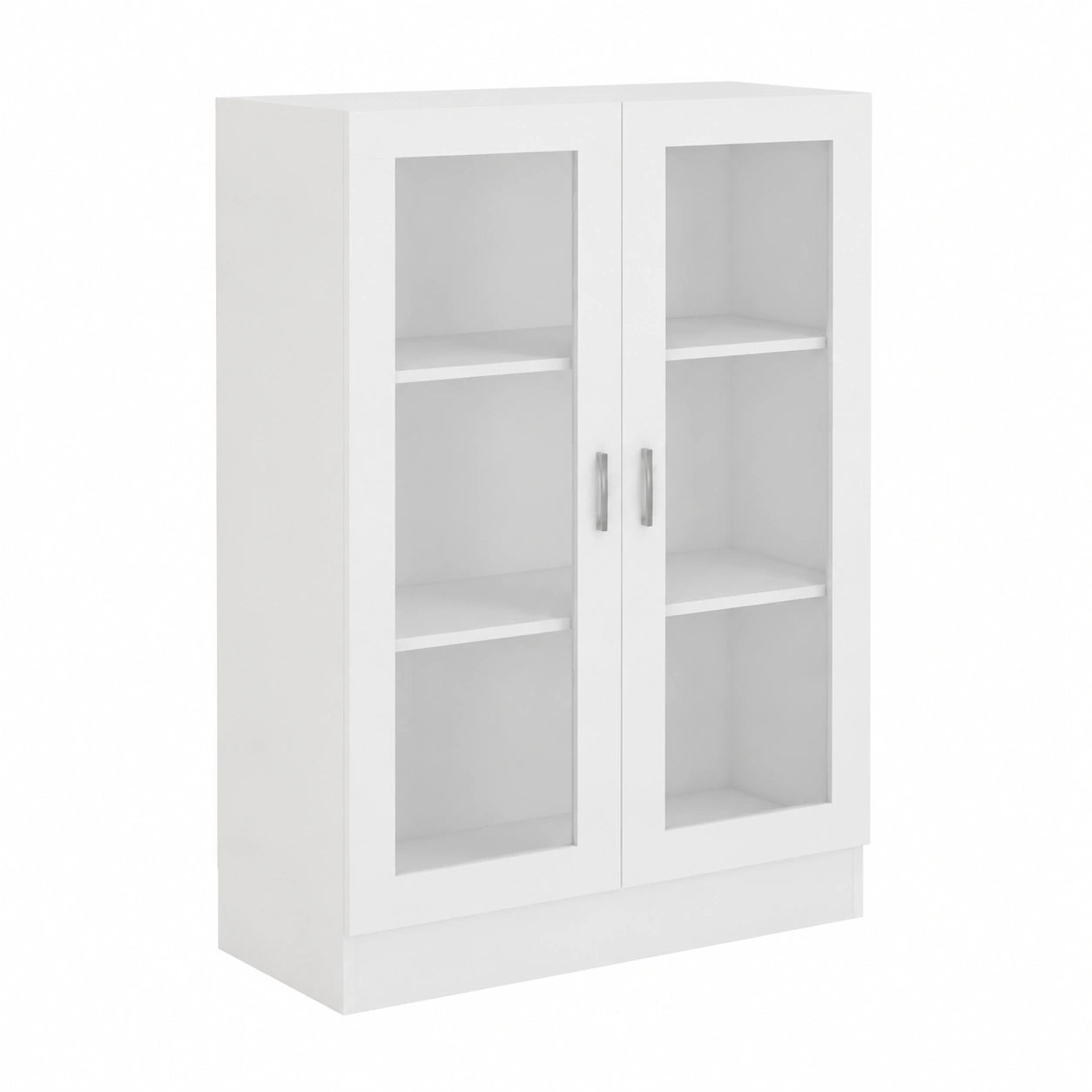 Credenza con Vetrina in Legno Bianco 82,5x30,5x115 cm