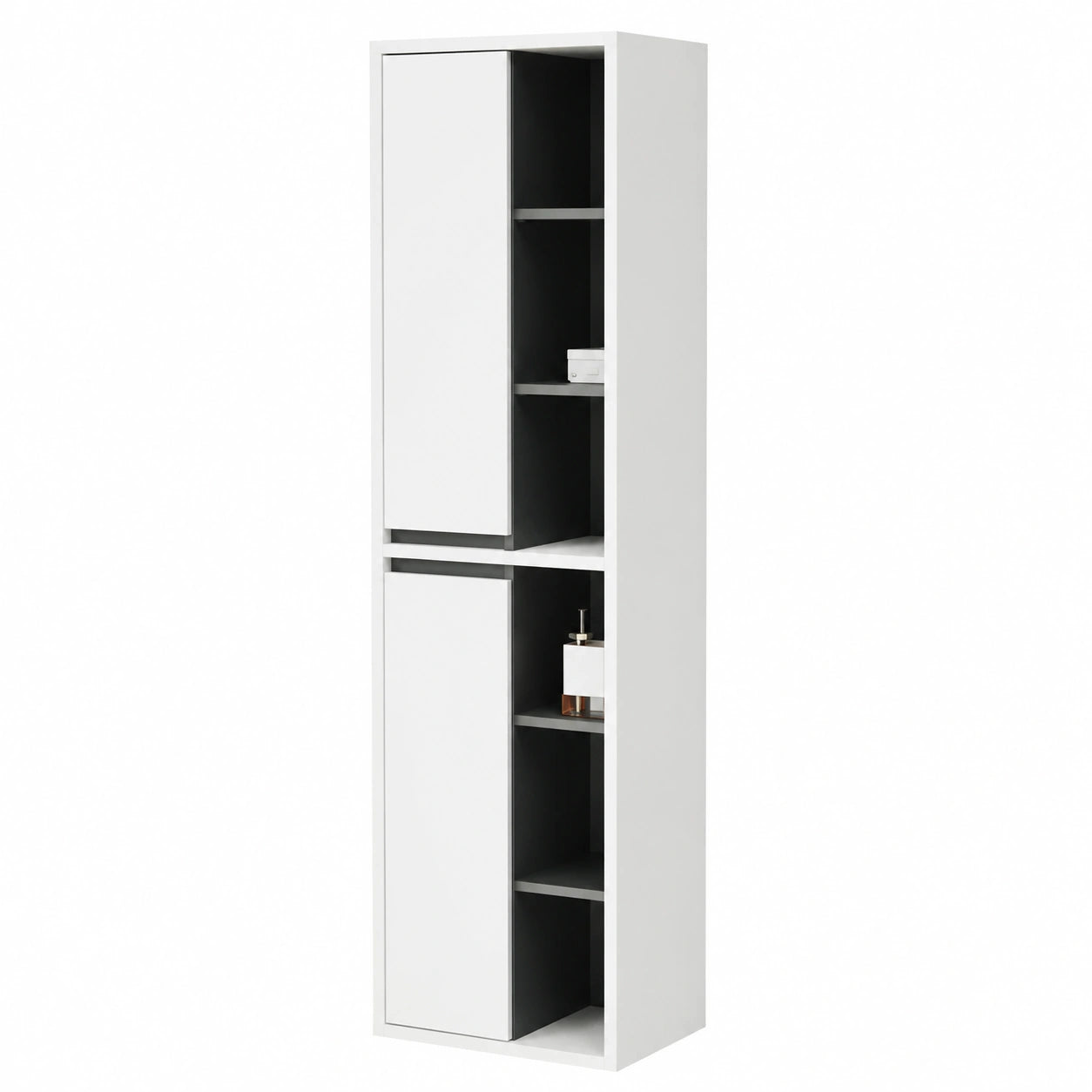 Armadio da Bagno Alto Vomano, Bianco, 50x170 cm