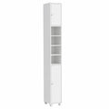 Yaheetech Mobile Alto da Bagno con Ripiani Regolabili e Sicurezza Antiribaltamento, Mobile Salvaspazio per Bagno, Soggiorno e Corridoio, 20x20x180 cm, Bianco