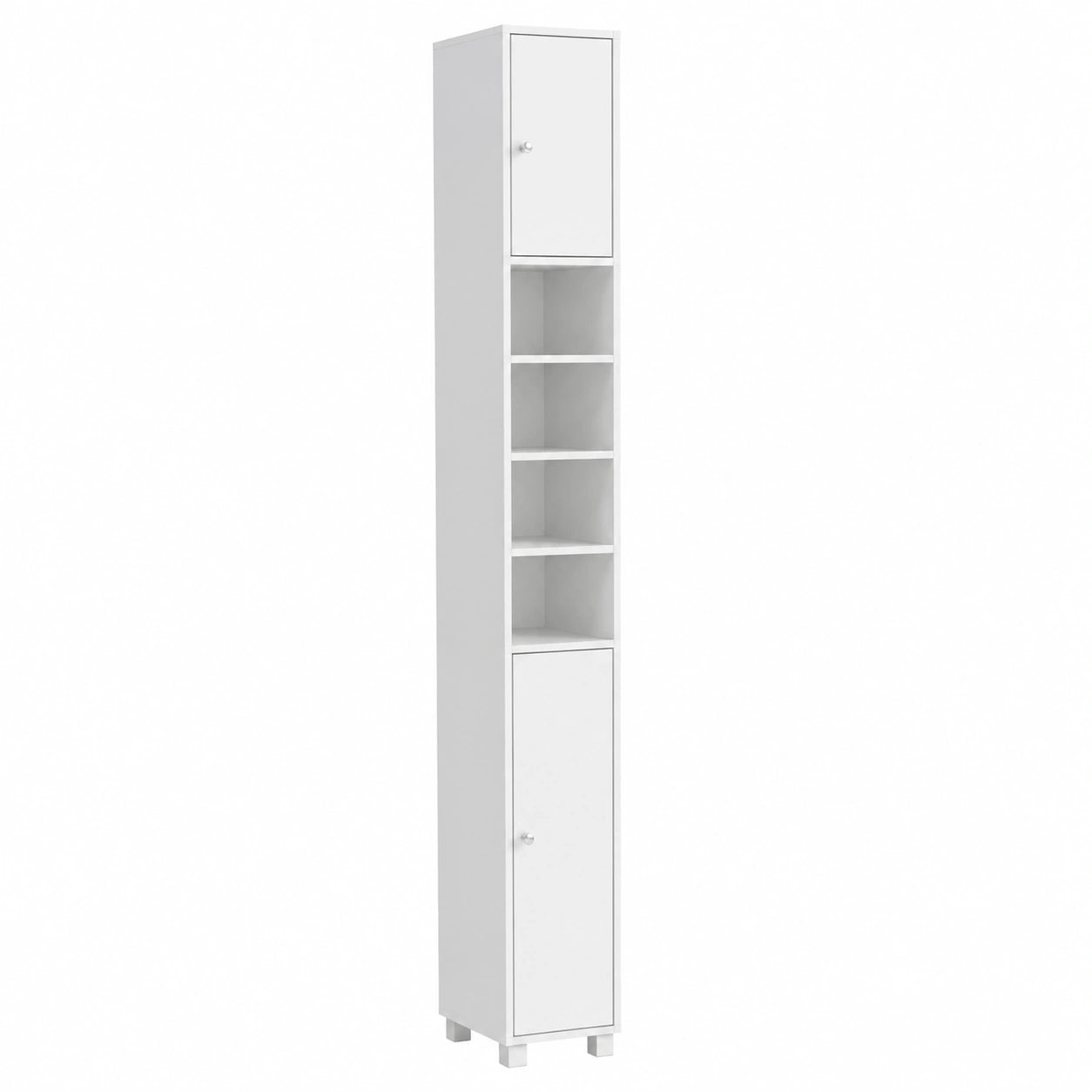 Yaheetech Mobile Alto da Bagno con Ripiani Regolabili e Sicurezza Antiribaltamento, Mobile Salvaspazio per Bagno, Soggiorno e Corridoio, 20x20x180 cm, Bianco