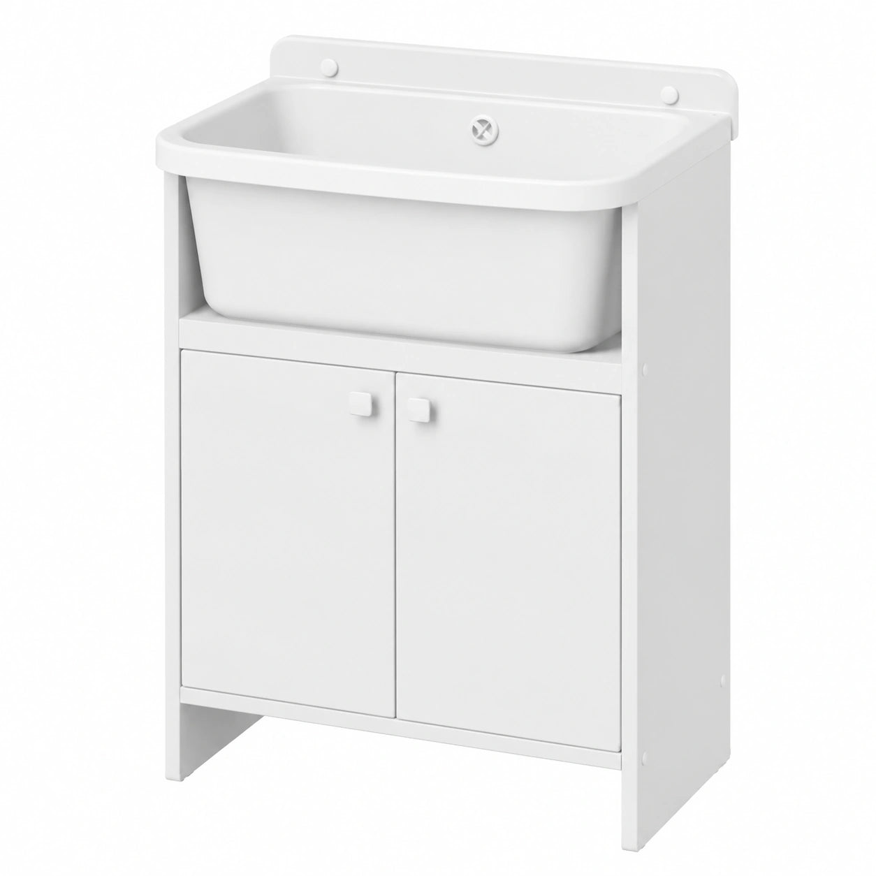 Mobile lavatoio San Marco per lavanderia da interno ed esterno, con vasca in resina e vano contenitore 55x35 cm
