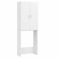 Armadio Lavanderia Bianco in Legno con Ante e Scomparti 64x25,5x190 cm