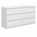 Cassettiera Moderna Bianca con 6 Cassetti per Camera da Letto e Soggiorno, 120x39x78,5 cm