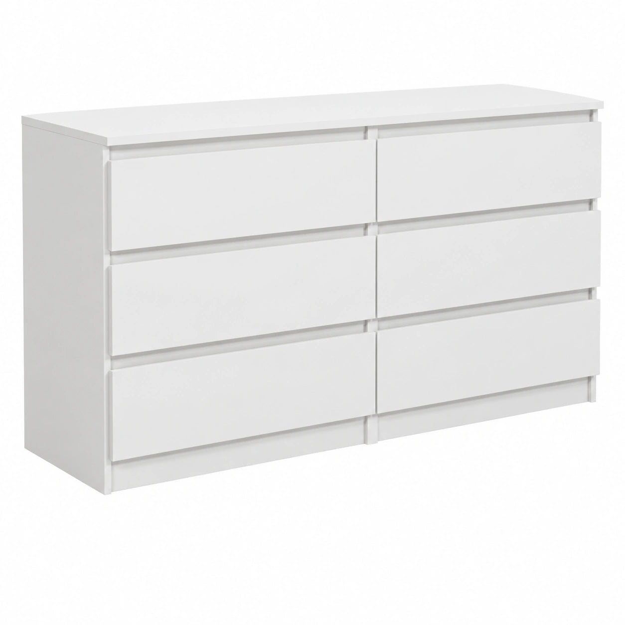 Cassettiera Moderna Bianca con 6 Cassetti per Camera da Letto e Soggiorno, 120x39x78,5 cm