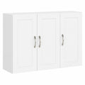 Mobile Bagno Sospeso Bianco con Ripiani Regolabili - Armadietto da Parete Salvaspazio per Cucina e Lavanderia, 90x30x60 cm