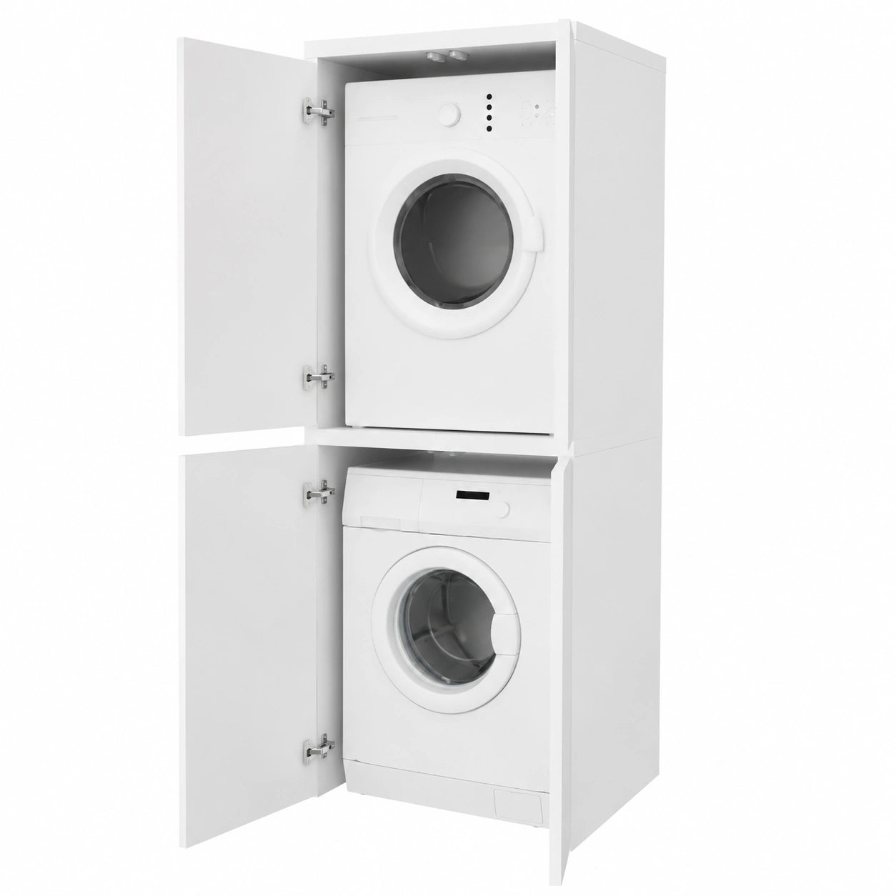 Mobili Lavatrice e Asciugatrice Salvaspazio - Elegante Armadio da Lavanderia 67x73x188 cm, Made in Italy