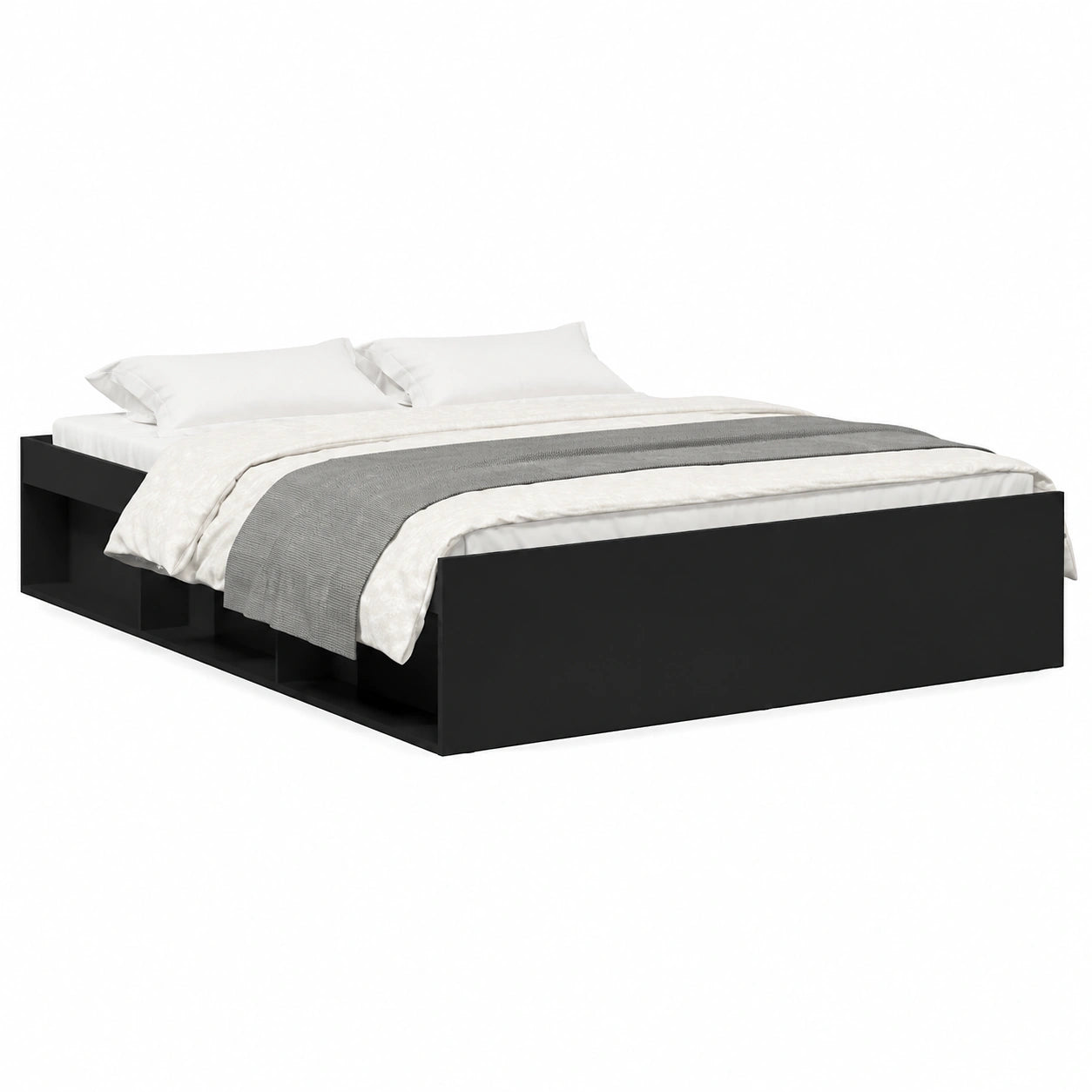 Struttura Letto Nero 120x200 cm per Camera da Letto Moderna