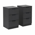 Vicco Comodino Moderno Nero con Cassetti, Ideale per Libri e Lampade