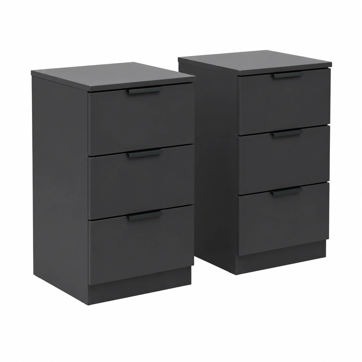 Vicco Comodino Moderno Nero con Cassetti, Ideale per Libri e Lampade