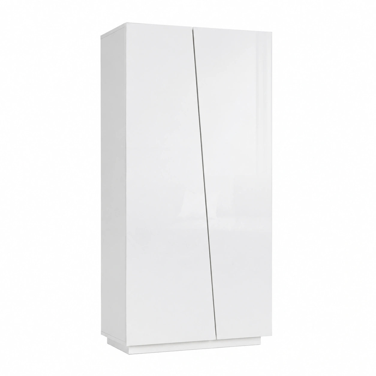 Armadio Versatile WHOUS, Bianco Lucido, con Ante e Ripiani, 79,2x38x166 cm
