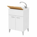 Mobile Lavatoio Completo 60x50 cm con Vasca in Resina e Kit Scarico