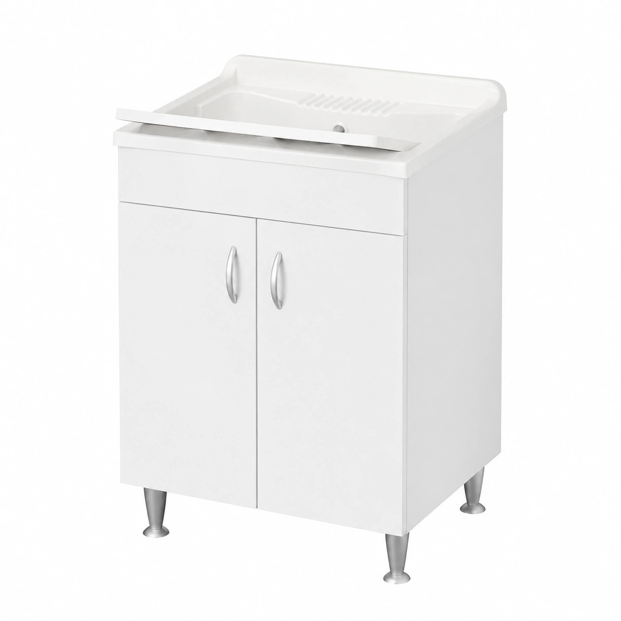 Lavatoio Eco Bianco Negrari 60x50cm con Mobile Bagno in Legno Idrofugo