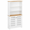 SoBuy Armadio Bagno Salvaspazio con Ripiani Regolabili, Legno Impermeabile, Bianco, 60x160x30 cm