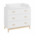 Fasciatoio Compatto con Cassetti in MDF e Pino Bianco Marrone - 100x80x42 cm