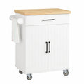 Carrello Cucina Salvaspazio con Piano in Legno e Ruote - Ideale per Casa e Ristorazione