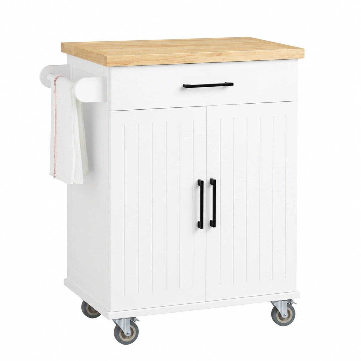 Carrello Cucina Salvaspazio con Piano in Legno e Ruote - Ideale per Casa e Ristorazione