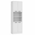 COSTWAY Armadio da Cucina Multiuso con Ripiani Regolabili, Mobile Buffet Bianco con Doppi Armadi, Ideale per Cucina e Sala da Pranzo, 56x30x190 cm