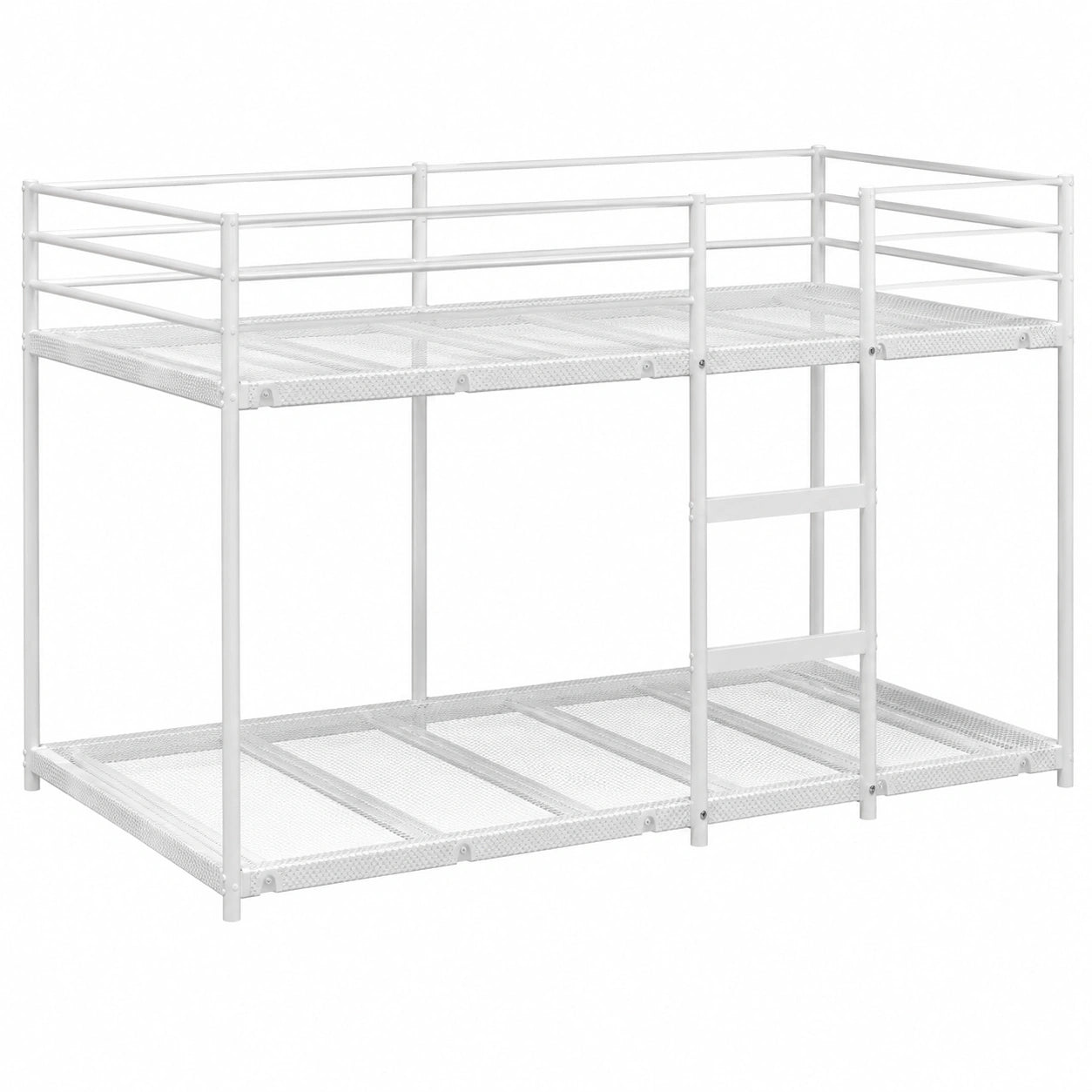 Letto a Castello in Acciaio Bianco 90x190 cm con Struttura Robusta