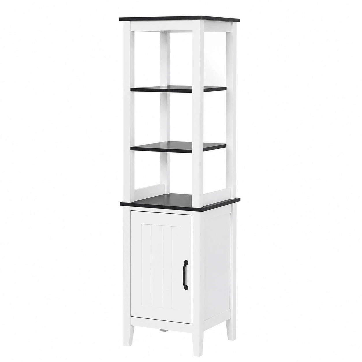 HOMCOM Armadio Alto Salvaspazio per Bagno, Mobile con Ripiani Regolabili, 40x38x162.5 cm, Bianco