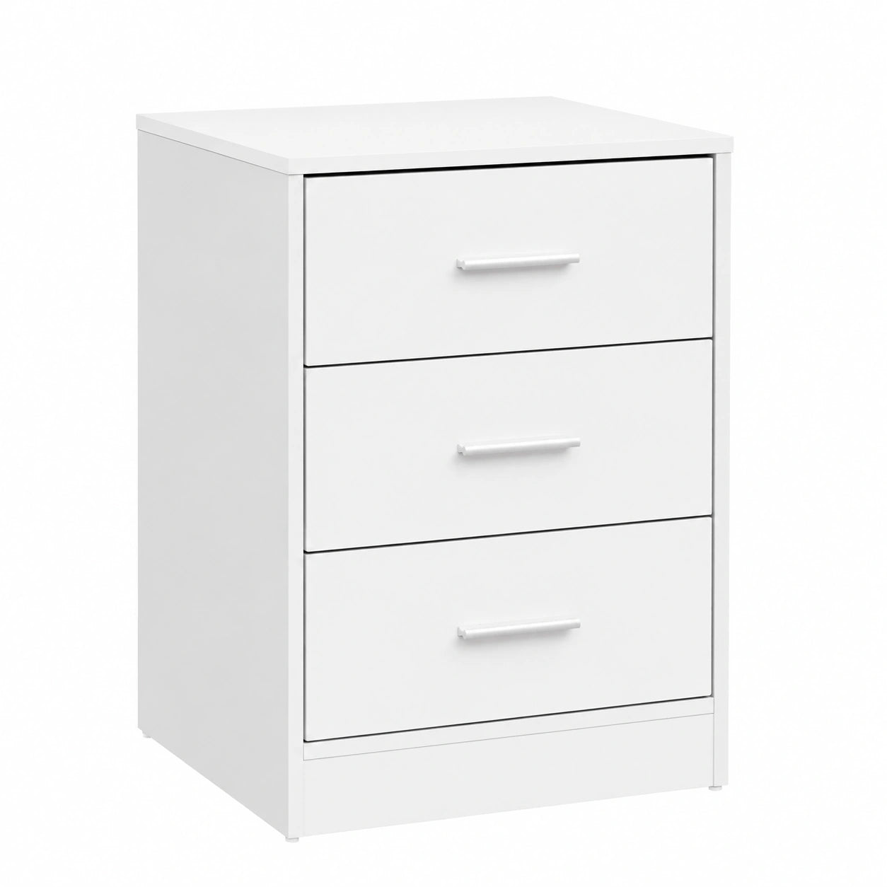 Set di 2 Comodini Moderni WOLTU, 3 Cassetti, Ampia Capienza, per Camera, Soggiorno e Ufficio, 39x28x54cm, Colore Bianco